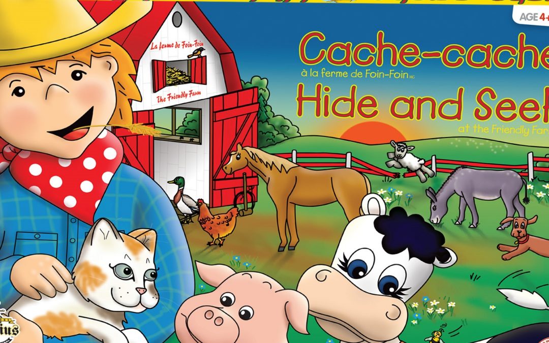 Cache-cache à la ferme de foin-foin
